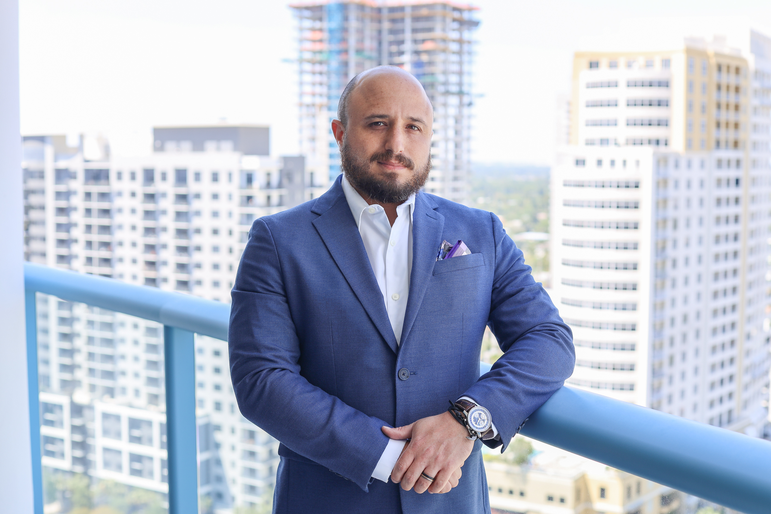 Adam Ludwin overlooking the South Florida skyline